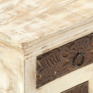 Couchtisch Weiß 68×68×30 cm Massivholz Mango