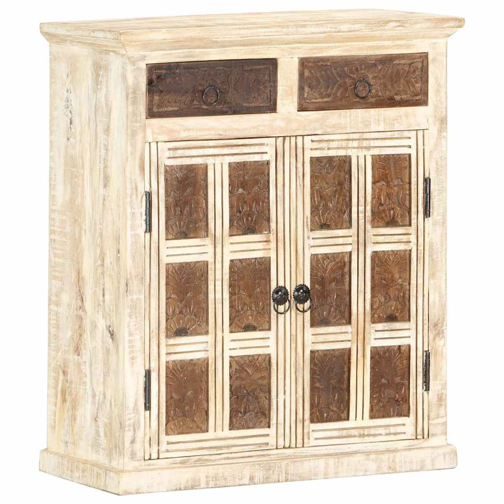 vidaXL Sideboard White 65 x 30 x 75 cm Solid Mango Wood