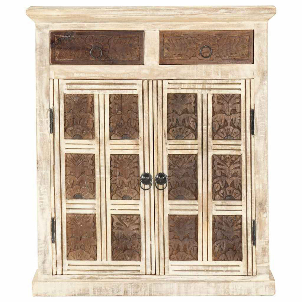 vidaXL Sideboard White 65 x 30 x 75 cm Solid Mango Wood