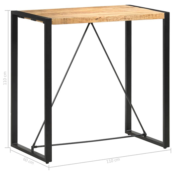 vidaXL Table de bar 110 x 60 x 110 cm en manguier massif
