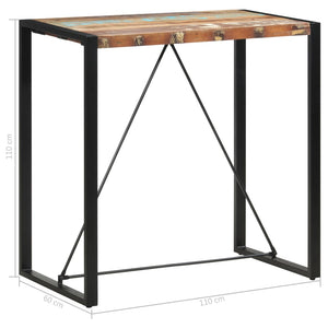 Bartisch 110 x 60 x 110 cm Recyceltes Massivholz