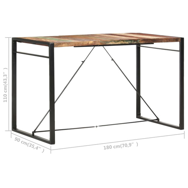 Bartisch 180 x 90 x 110 cm Recyceltes Massivholz