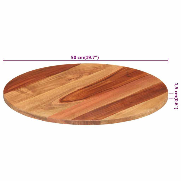 vidaXL Plateau de table Bois massif d'acacia Rond 15-16 mm 50 cm