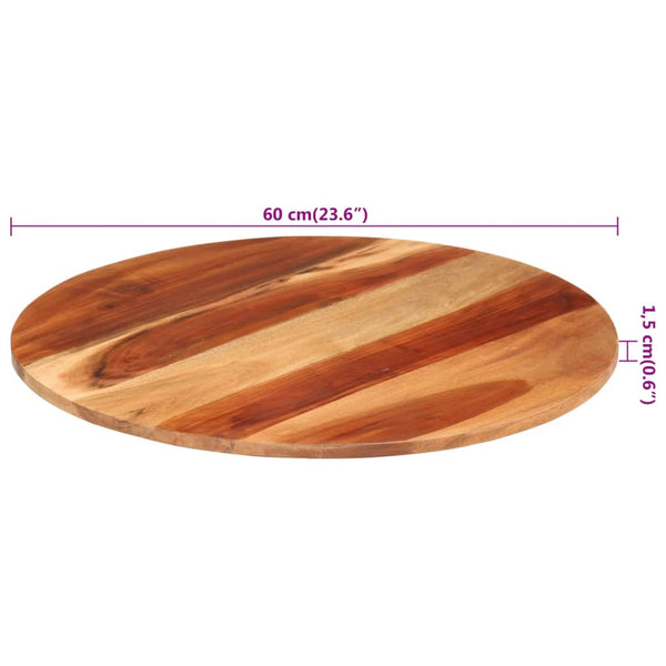 Tischplatte Massivholz Palisander Rund 15-16 mm 60 cm