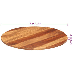 Tischplatte Massivholz Akazie Rund 15-16 mm 70 cm
