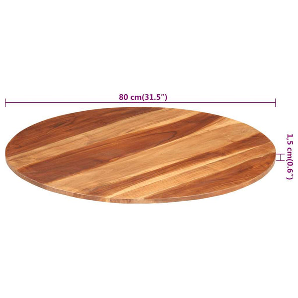 Tischplatte Massivholz Palisander Rund 15-16 mm 80 cm