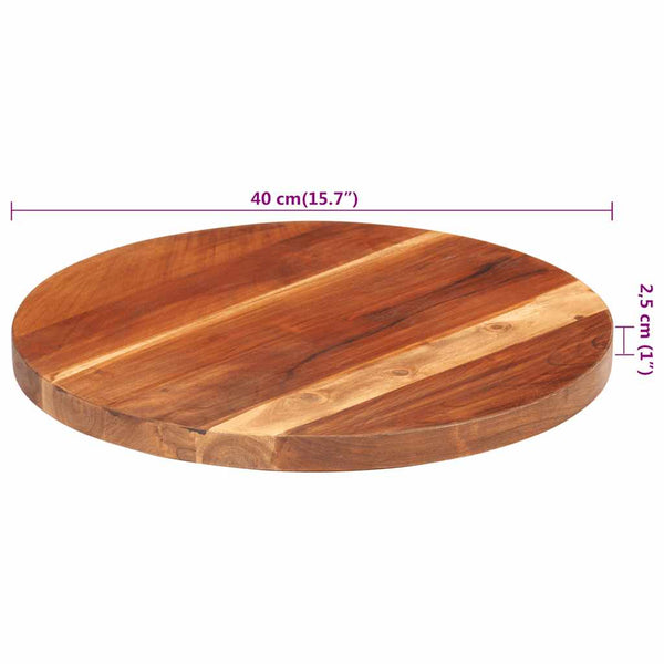 Tischplatte Massivholz Palisander Rund 25-27 mm 40 cm