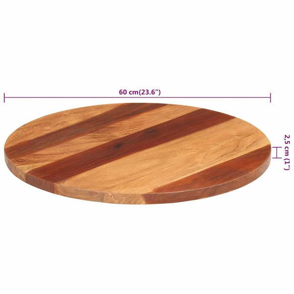 Tischplatte Massivholz Palisander Rund 25-27 mm 60 cm