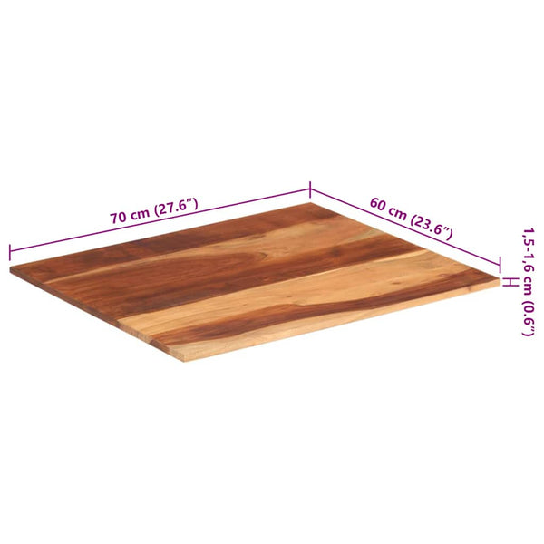 Tischplatte Massivholz Akazie 15-16 mm 60x70 cm