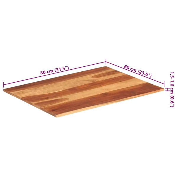 Tischplatte Massivholz Akazie 15-16 mm 60x80 cm