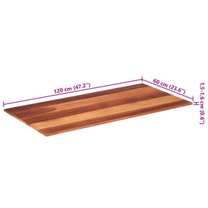 Tischplatte Massivholz Akazie 15-16 mm 60x120 cm