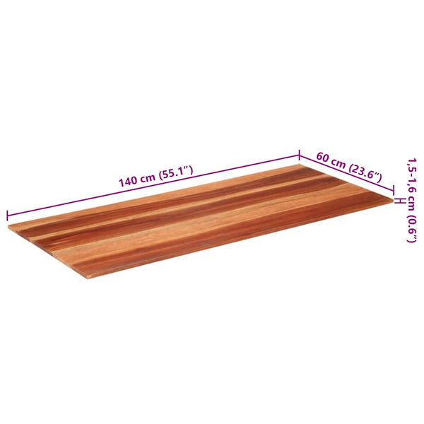 Tischplatte Massivholz Palisander 15-16 mm 60×140 cm