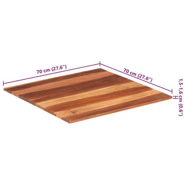 Tischplatte Massivholz Palisander 15-16 mm 70×70 cm