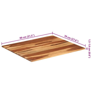 Tischplatte Massivholz Palisander 15-16 mm 70×80 cm