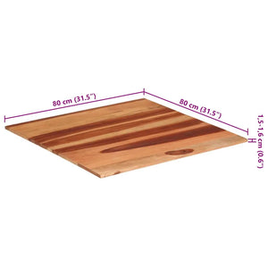 Tischplatte Massivholz Palisander 15-16 mm 80×80 cm