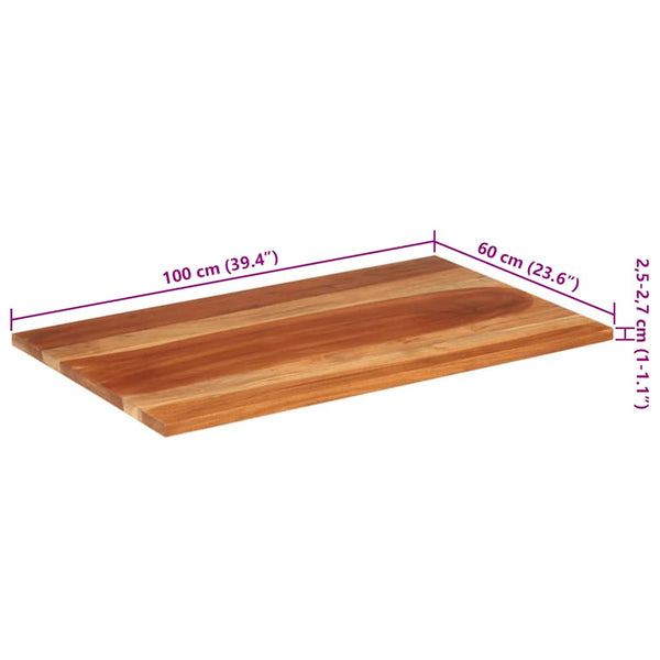 Tischplatte Massivholz Akazie 25-27 mm 60x100 cm