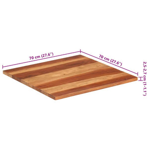 Tischplatte Massivholz Akazie 25-27 mm 70x70 cm