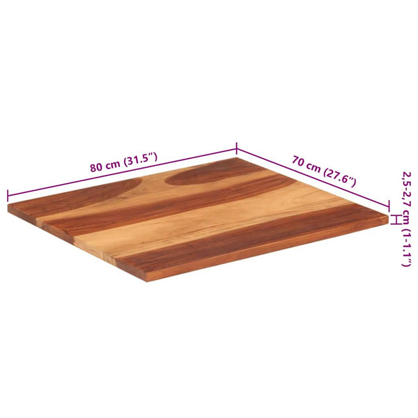 Tischplatte Massivholz Palisander 25-27 mm 70×90 cm