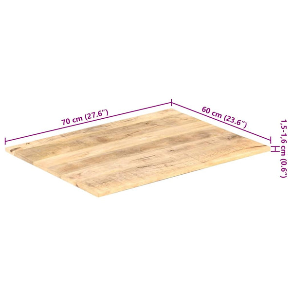 Tischplatte Massivholz Mango 15-16 mm 70x60 cm