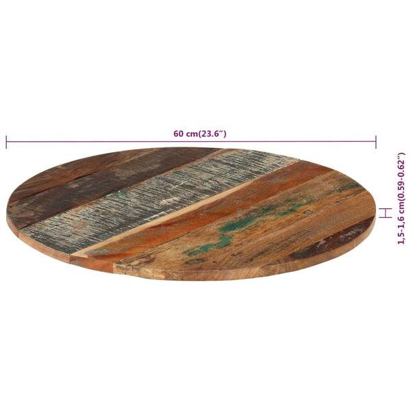 Tischplatte Rund 60 cm 15-16 mm Altholz Massiv