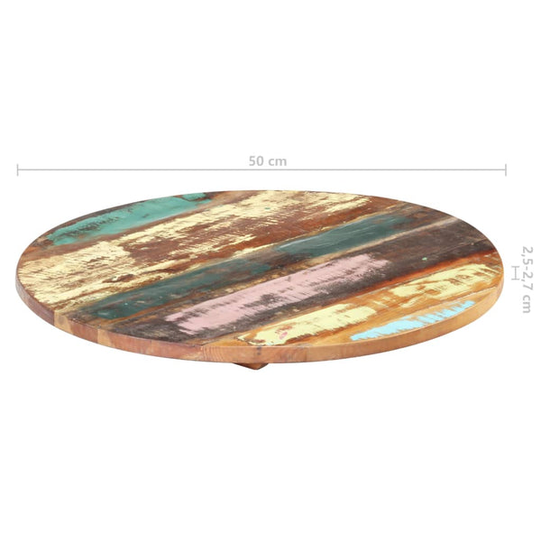 Tischplatte Rund 50 cm 25-27 mm Altholz Massiv