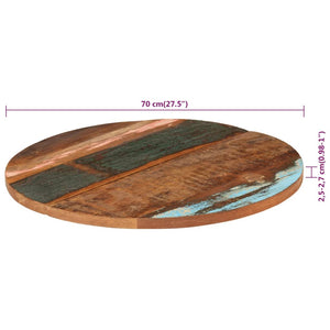 Tischplatte Rund 70 cm 25-27 mm Altholz Massiv