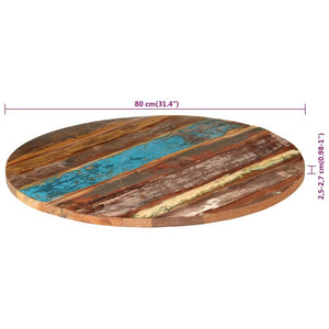 Tischplatte Rund 80 cm 25-27 mm Altholz Massiv