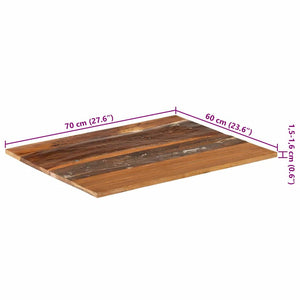 Tischplatte Rechteckig 60x70 cm 15-16 mm Altholz Massiv