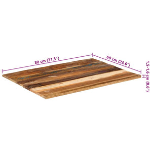 Tischplatte Rechteckig 60x80 cm 15-16 mm Altholz Massiv