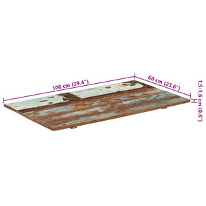 Tischplatte Rechteckig 60x100 cm 15-16 mm Altholz Massiv