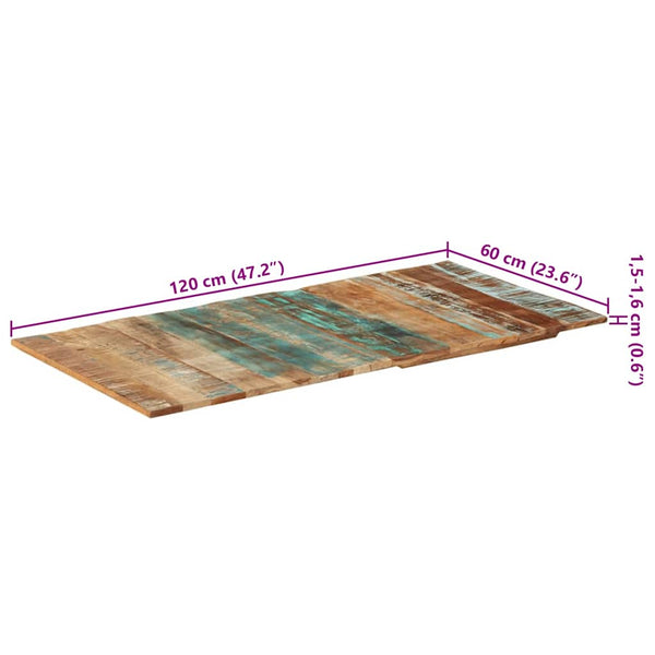 Tischplatte Rechteckig 60x120 cm 15-16 mm Altholz Massiv