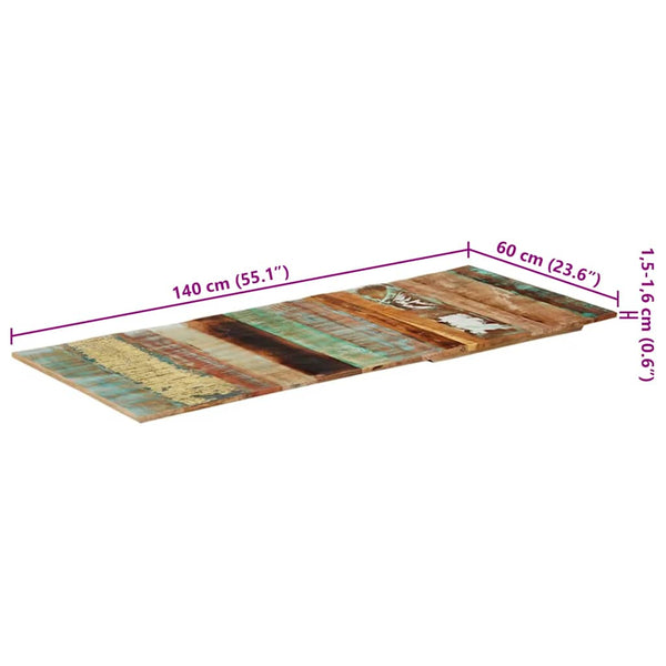 Tischplatte Rechteckig 60x140 cm 15-16mm Altholz Massiv