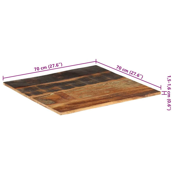 Tischplatte Quadratisch 70x70 cm 15-16 mm Altholz Massiv