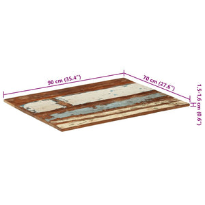 vidaXL Plateau de table rectangulaire 70x90 cm 15-16 mm Bois de récupération massif