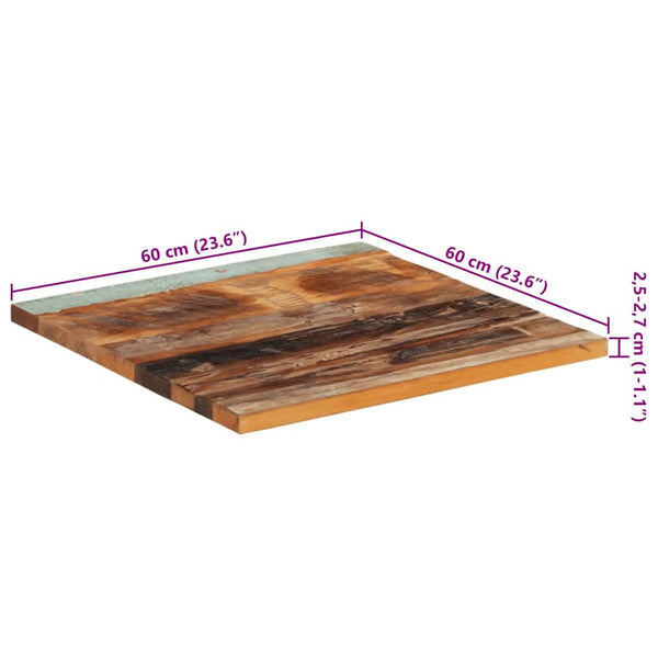 Tischplatte Quadratisch 60x60 cm 25-27 mm Altholz Massiv