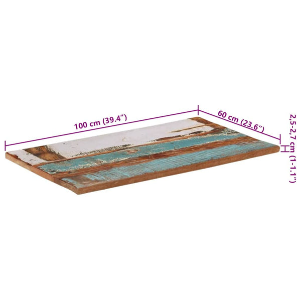 Tischplatte Rechteckig 60x100 cm 25-27 mm Altholz Massiv