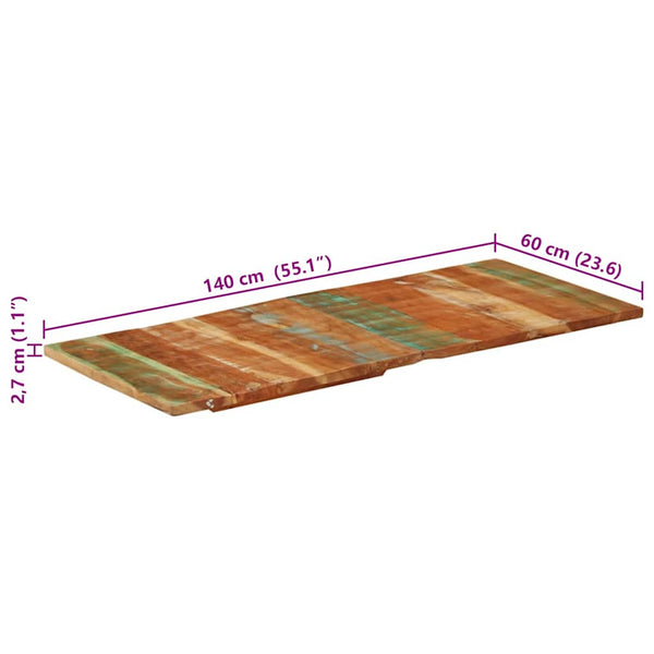 Tischplatte Rechteckig 60x140 cm 25-27 mm Altholz Massiv