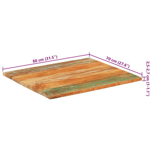 Tischplatte Rechteckig 70x80 cm 25-27 mm Altholz Massiv