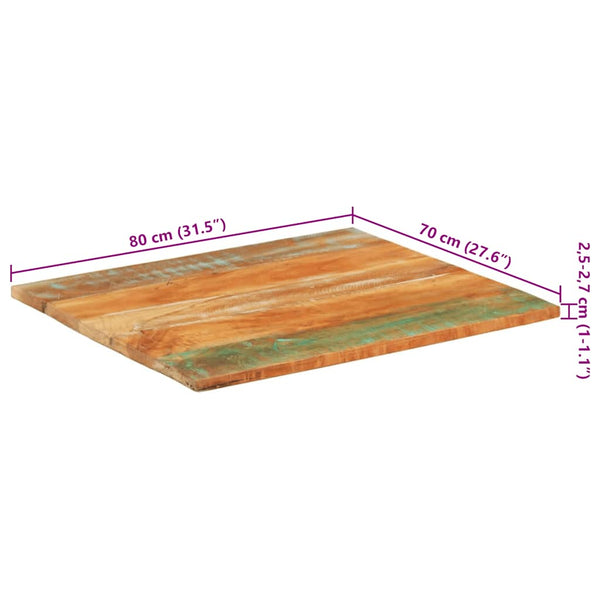 Tischplatte Rechteckig 70x80 cm 25-27 mm Altholz Massiv