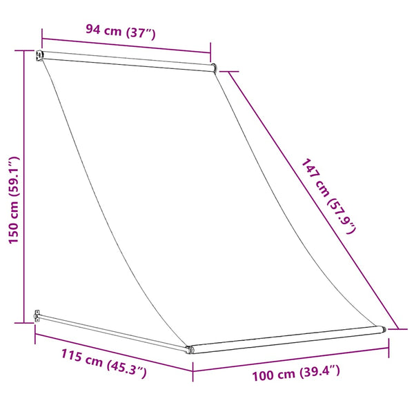 Einziehbare Markise 100×150 cm Creme