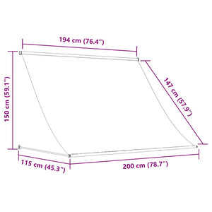 Einziehbare Markise 200×150 cm Orange und Braun