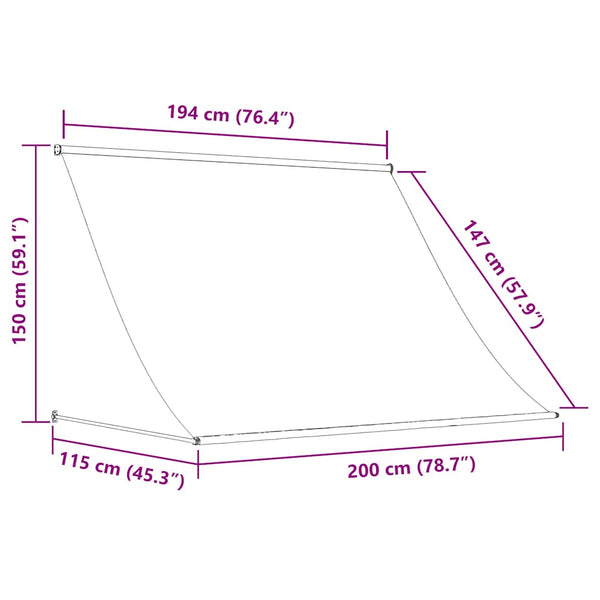 Einziehbare Markise 200×150 cm Orange und Braun