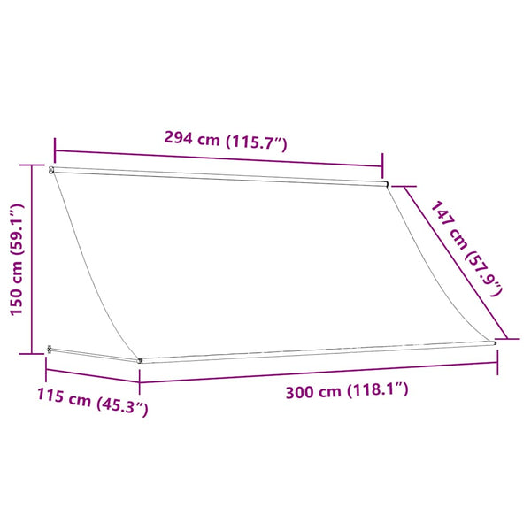 Einziehbare Markise 300×150 cm Orange und Braun