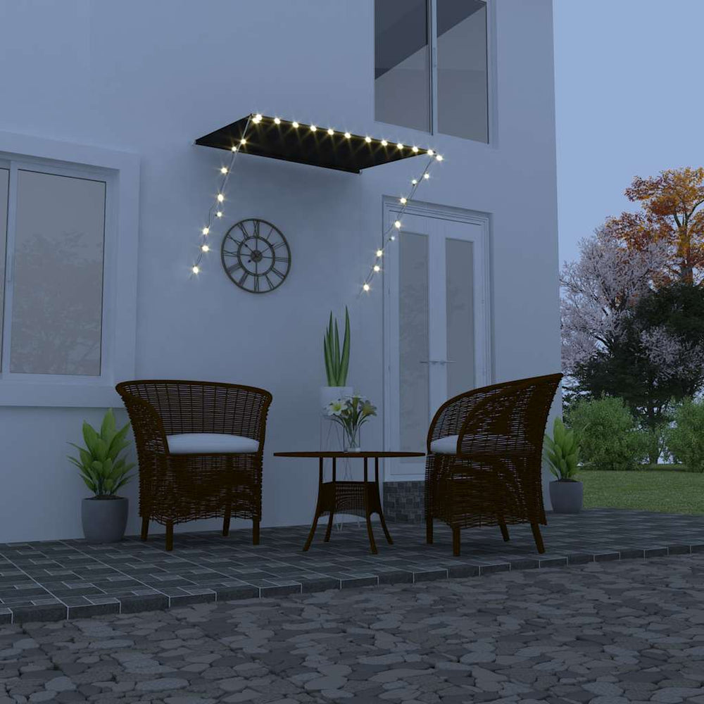 Einziehbare Markise mit LED 150×150 cm Anthrazit