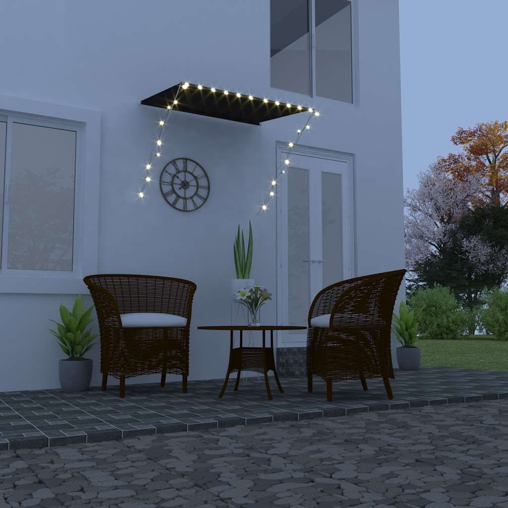 Einziehbare Markise mit LED 150×150 cm Anthrazit
