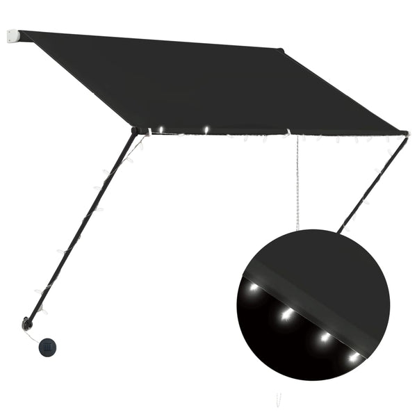 Einziehbare Markise mit LED 200×150 cm Anthrazit
