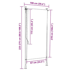 Außenrollo 100 x 270 cm Anthrazit