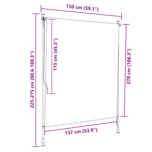 Außenrollo 150 x 270 cm Anthrazit