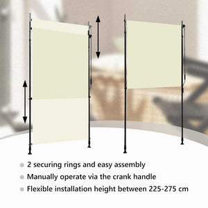 Außenrollo 120 x 270 cm Creme