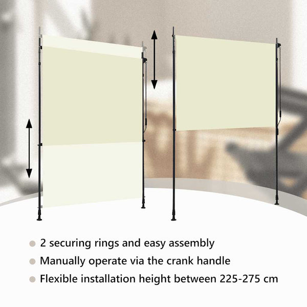 Außenrollo 150 x 270 cm Creme